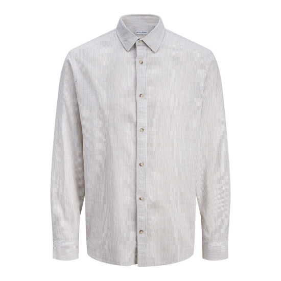Jack and Jones Μπεζ Πουκάμισο Linen Blend - 12289174