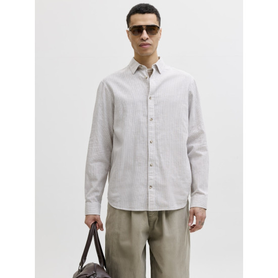 Jack and Jones Μπεζ Πουκάμισο Linen Blend - 12289174
