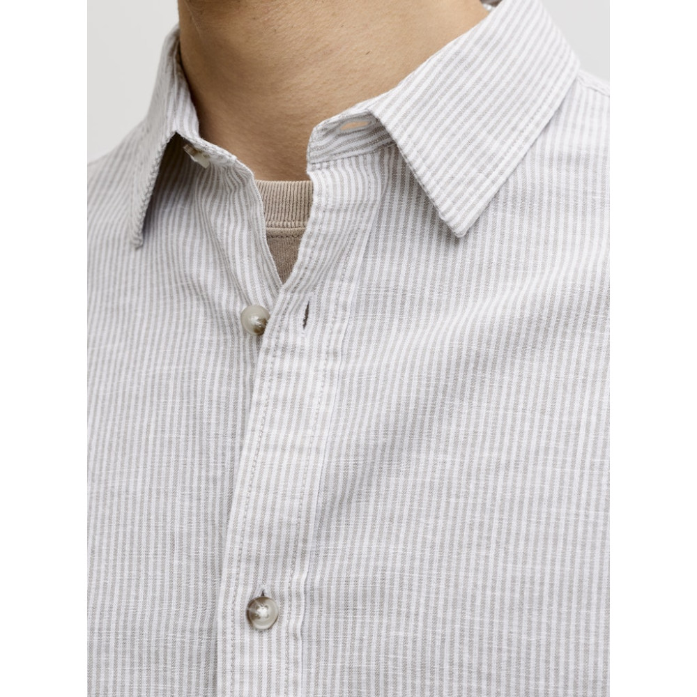 Jack and Jones Μπεζ Πουκάμισο Linen Blend - 12289174