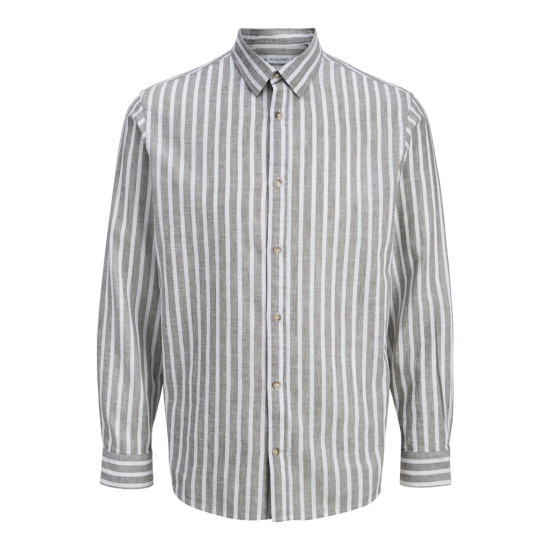 Jack and Jones Χακί Πουκάμισο Linen Blend - 12289174