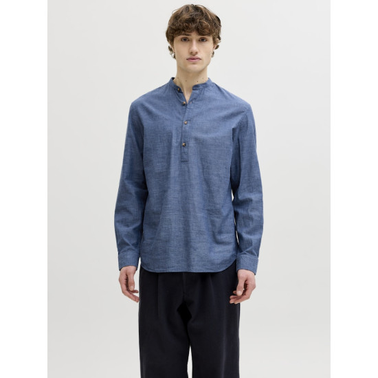 Jack and Jones Μπλε Πουκάμισο Linen Blend - 12289190