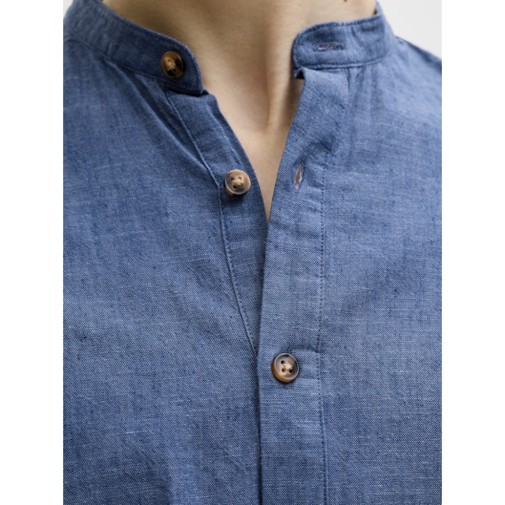 Jack and Jones Μπλε Πουκάμισο Linen Blend - 12289190