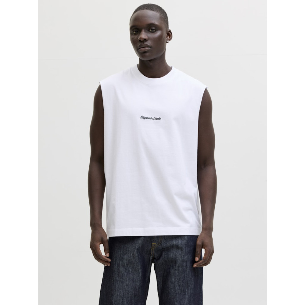 Jack and Jones Λευκό Αμάνικο T-shirt - 12292009