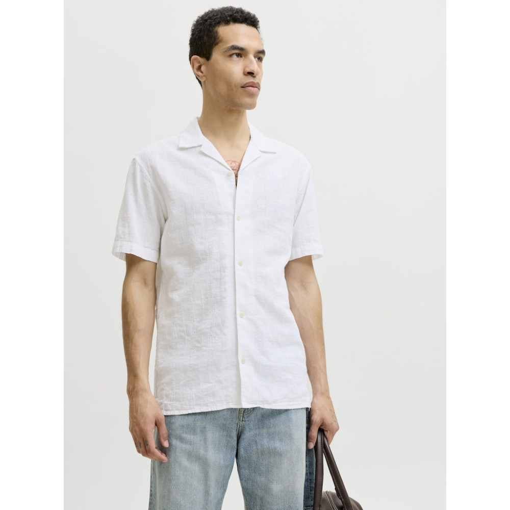 Jack and Jones Λευκό Πουκάμισο Linen Blend - 12291964