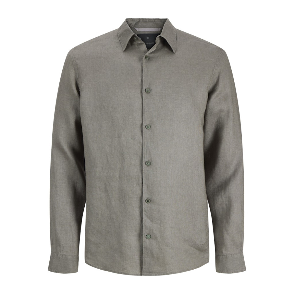 Jack and Jones Χακί Πουκάμισο 100% Λινό - 12293563