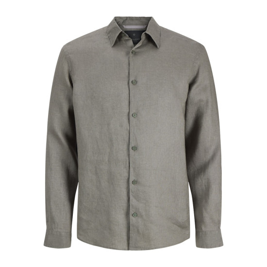 Jack and Jones Χακί Πουκάμισο 100% Λινό - 12293563