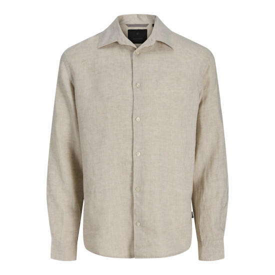 Jack and Jones Μπεζ Πουκάμισο 100% Λινό - 12293563