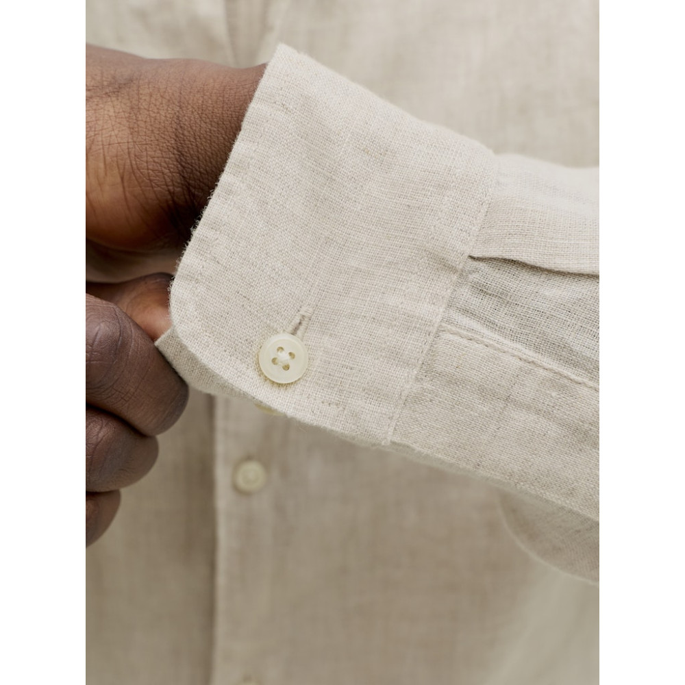 Jack and Jones Μπεζ Πουκάμισο 100% Λινό - 12293563