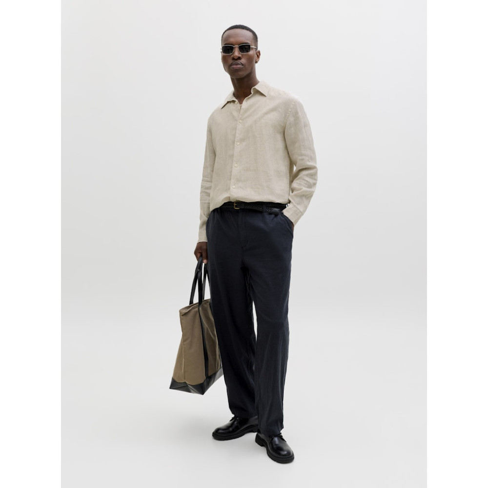 Jack and Jones Μπεζ Πουκάμισο 100% Λινό - 12293563