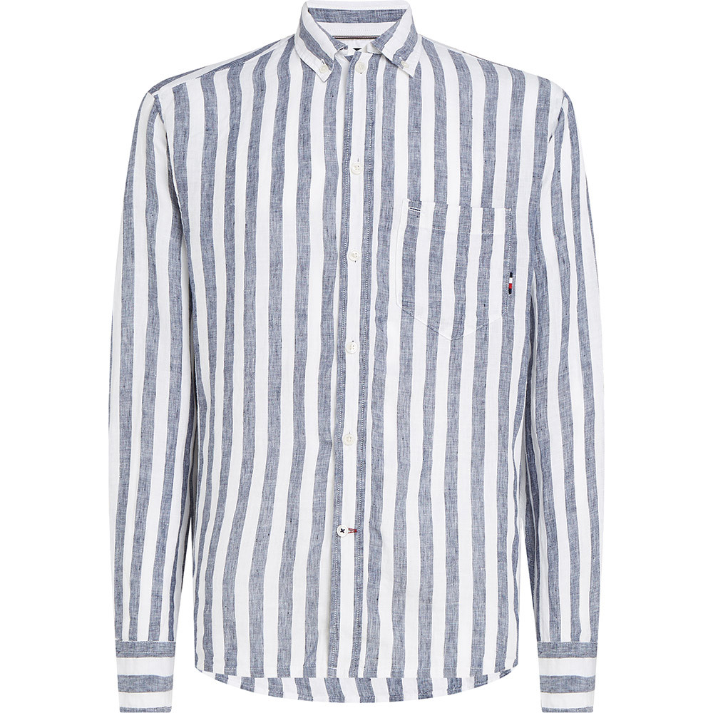 Tommy Hilfiger Λευκό Πουκάμισο Button Down 100% Linen - MW0MW30705