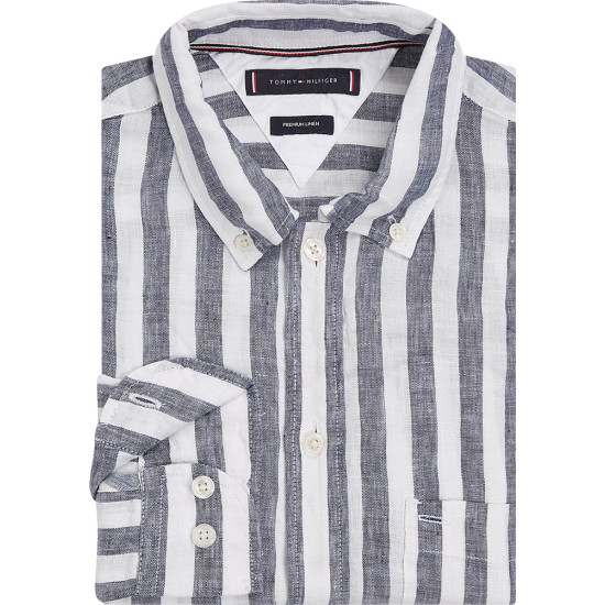 Tommy Hilfiger Λευκό Πουκάμισο Button Down 100% Linen - MW0MW30705