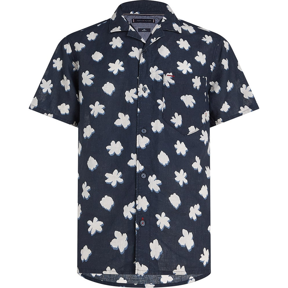 Tommy Hilfiger Μπλε Πουκάμισο Floral 100% Linen - MW0MW30891