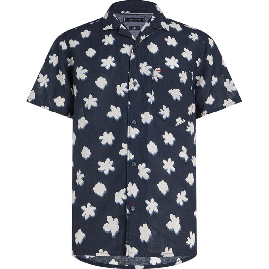 Tommy Hilfiger Μπλε Πουκάμισο Floral 100% Linen - MW0MW30891