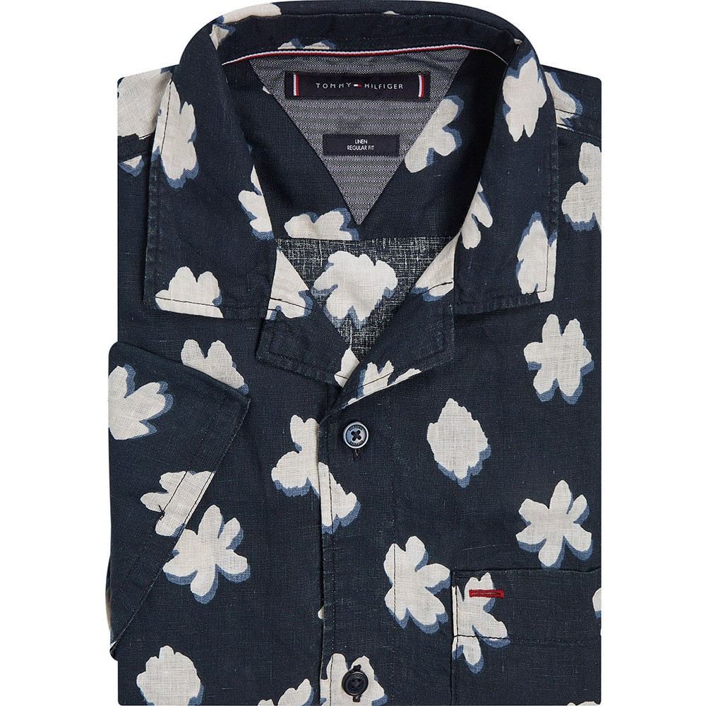 Tommy Hilfiger Μπλε Πουκάμισο Floral 100% Linen - MW0MW30891