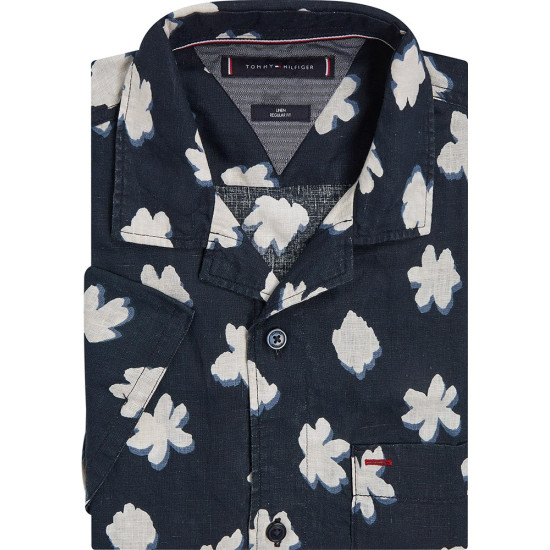 Tommy Hilfiger Μπλε Πουκάμισο Floral 100% Linen - MW0MW30891