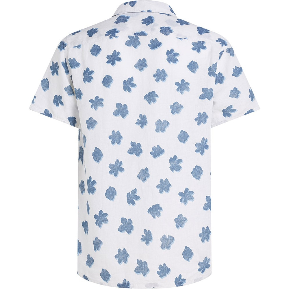 Tommy Hilfiger Λευκό Πουκάμισο Floral 100% Linen - MW0MW30891
