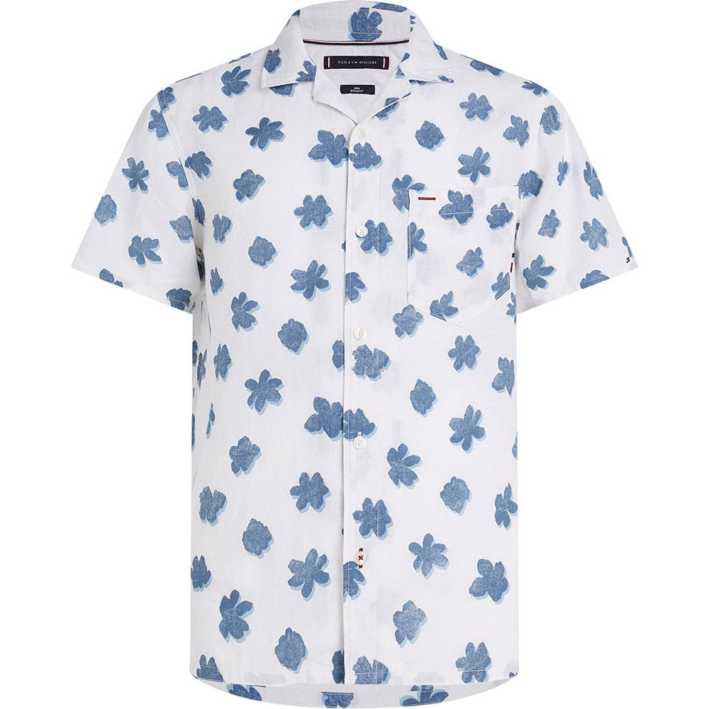 Tommy Hilfiger Λευκό Πουκάμισο Floral 100% Linen - MW0MW30891
