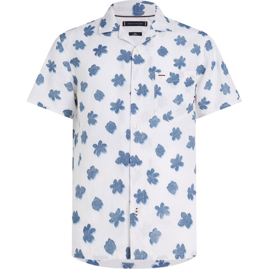 Tommy Hilfiger Λευκό Πουκάμισο Floral 100% Linen - MW0MW30891