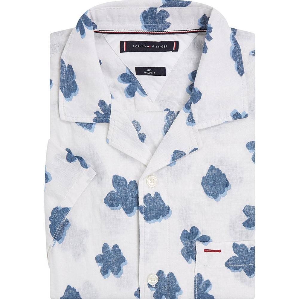 Tommy Hilfiger Λευκό Πουκάμισο Floral 100% Linen - MW0MW30891