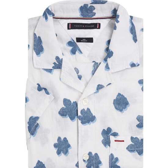 Tommy Hilfiger Λευκό Πουκάμισο Floral 100% Linen - MW0MW30891