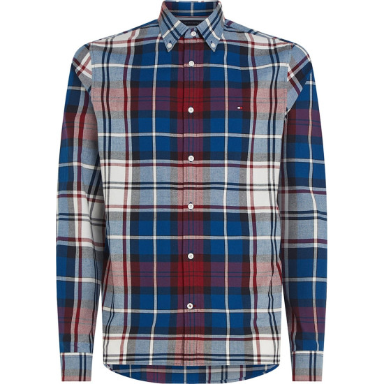Tommy Hilfiger Μπλε Καρό Πουκάμισο Button Down - MW0MW32893