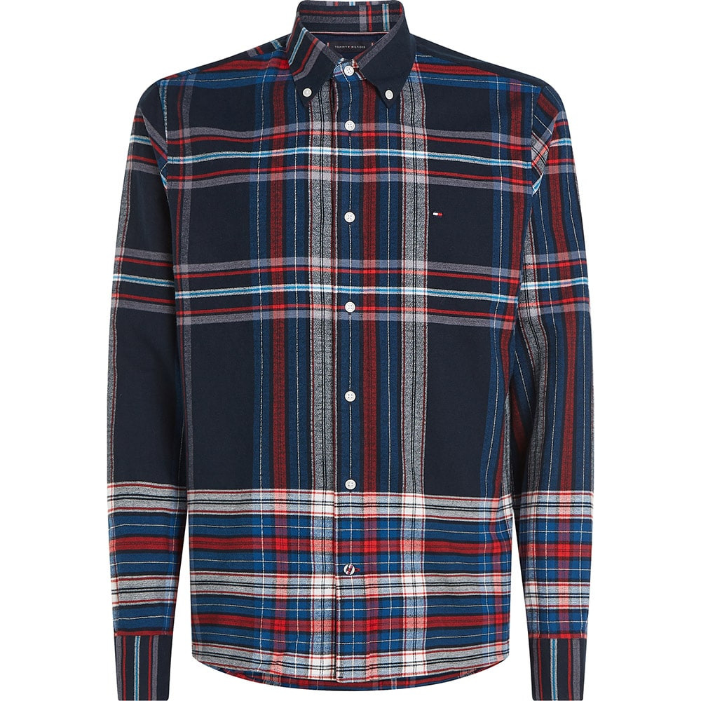 Tommy Hilfiger Μπλε Καρό Πουκάμισο Button Down - MW0MW33313