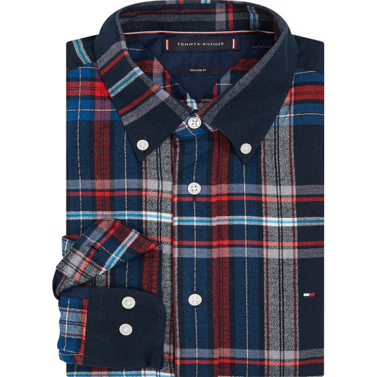 Tommy Hilfiger Μπλε Καρό Πουκάμισο Button Down - MW0MW33313
