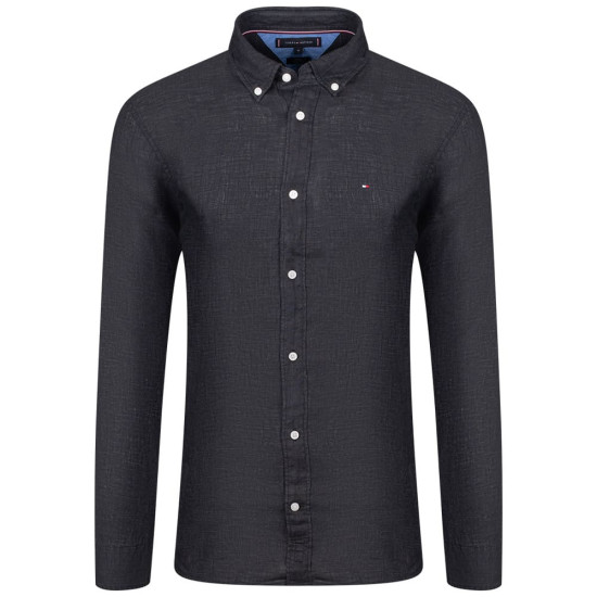 Tommy Hilfiger Μαύρο Πουκάμισο Button Down 100% Λινό - MW0MW34602