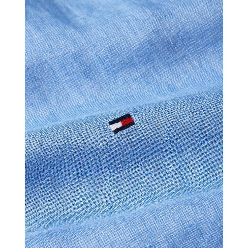 Tommy Hilfiger Μπλε Πουκάμισο Button Down 100% Λινό - MW0MW34602