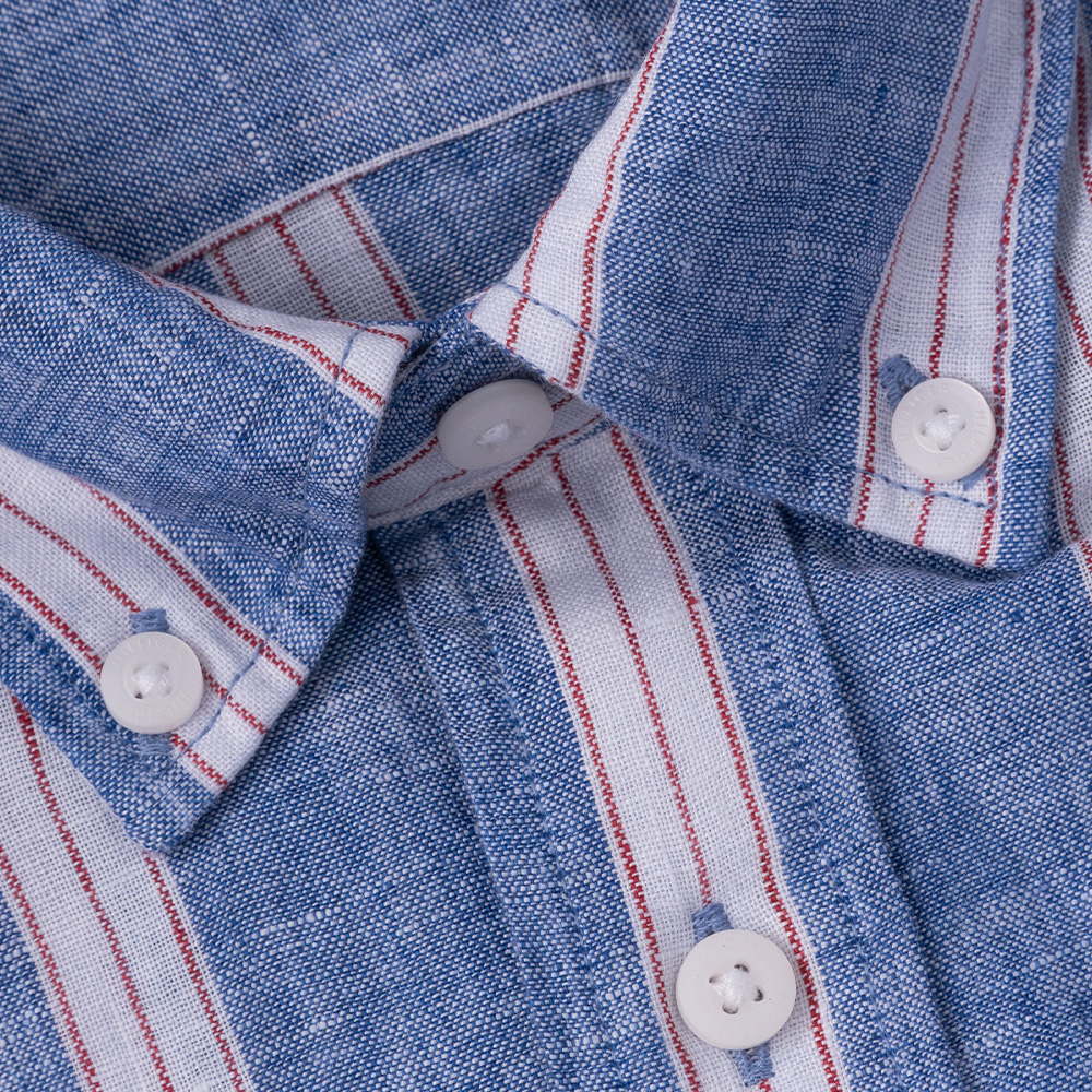 Tommy Hilfiger Μπλε Ριγέ Πουκάμισο 100% Λινό - MW0MW34612