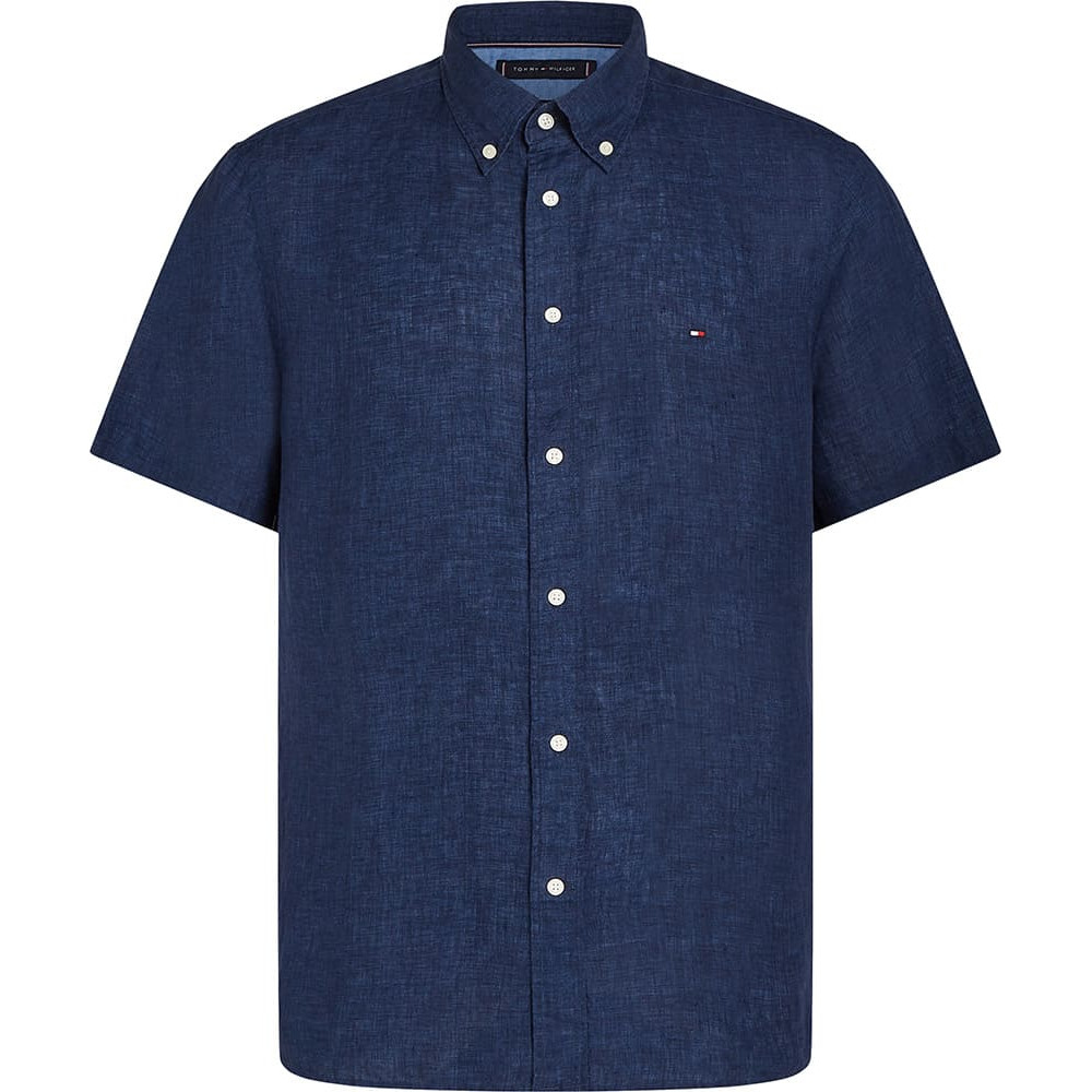 Tommy Hilfiger Μπλε Πουκάμισο Button Down 100% Linen - MW0MW35207