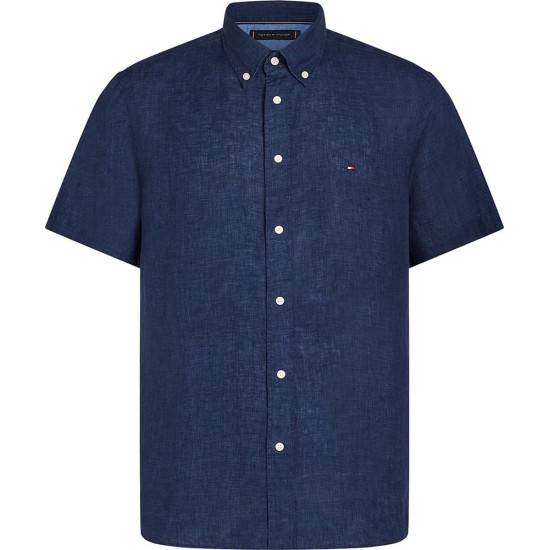 Tommy Hilfiger Μπλε Πουκάμισο Button Down 100% Linen - MW0MW35207