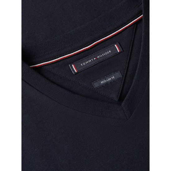 Tommy Hilfiger Μπλε Σκούρο T-shirt V Neck - MW0MW39249