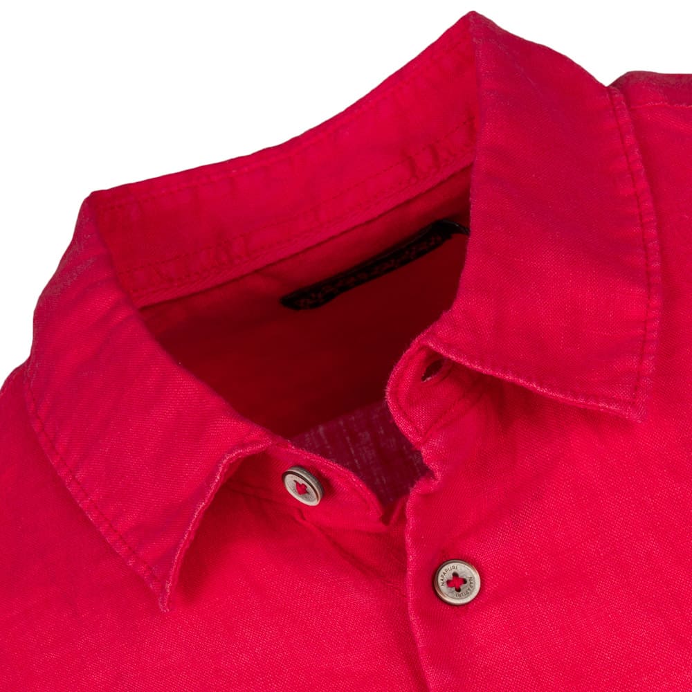 Napapijri Ματζέντα Κοντομάνικο Πουκάμισο 100% Linen - NP0A4HT5R251