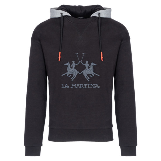 LA MARTINA Μαύρο Hoodie - 3LMSMF323