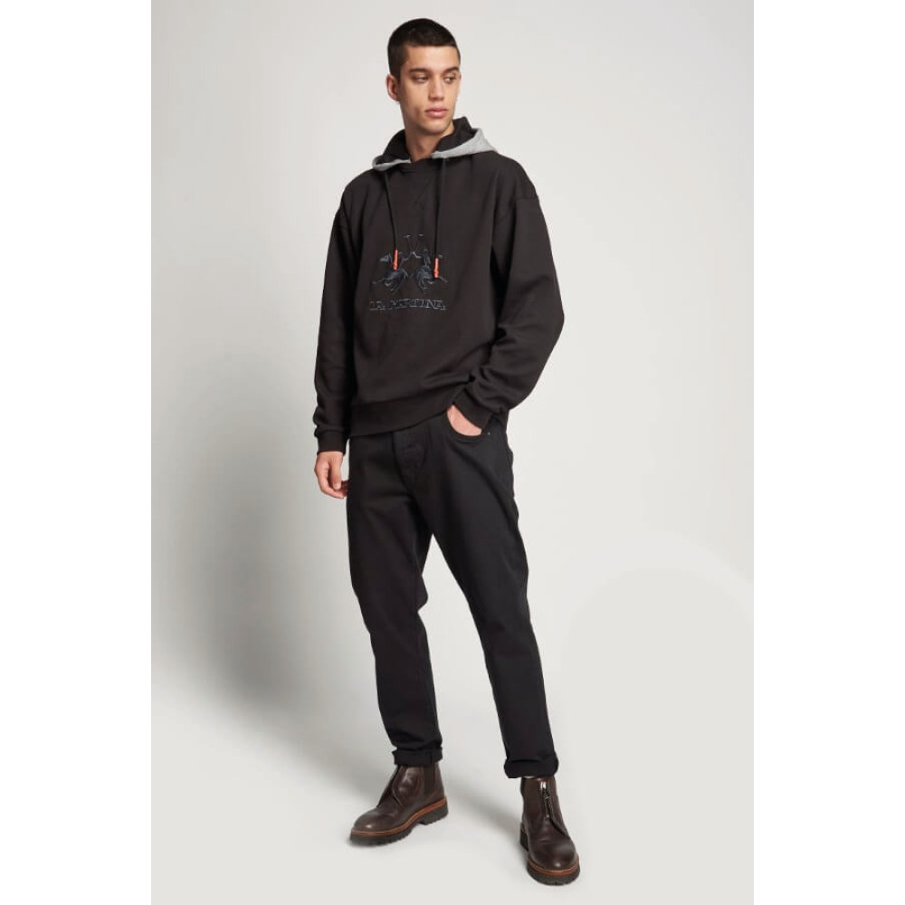 LA MARTINA Μαύρο Hoodie - 3LMSMF323