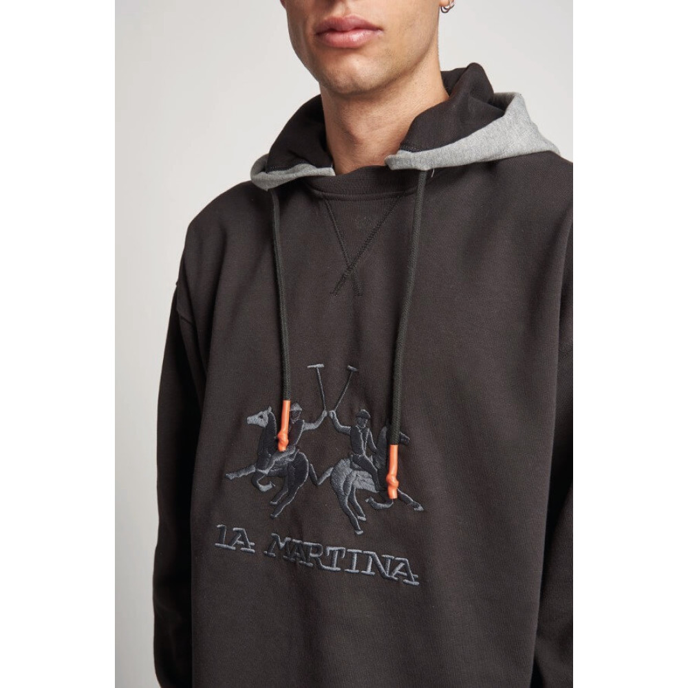 LA MARTINA Μαύρο Hoodie - 3LMSMF323