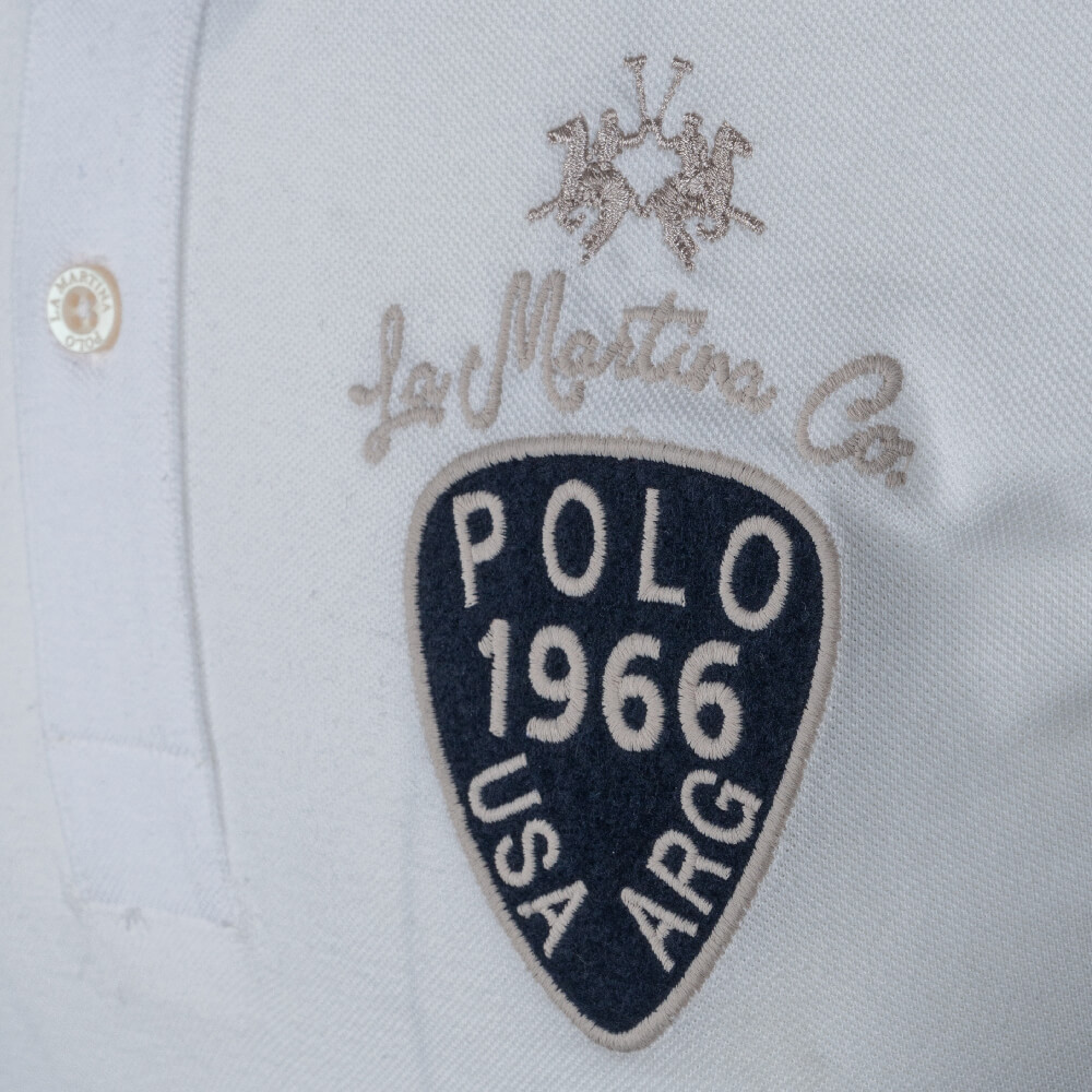 La Martina Λευκό Κοντομάνικο polo - 3LMTMP302