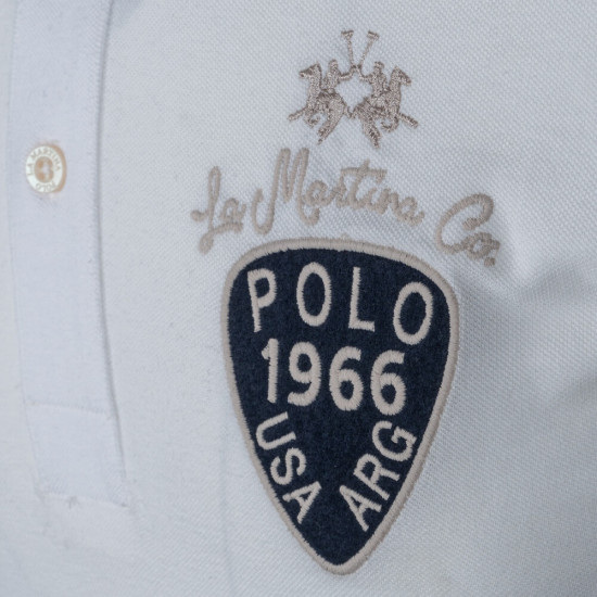 La Martina Λευκό Κοντομάνικο polo - 3LMTMP302