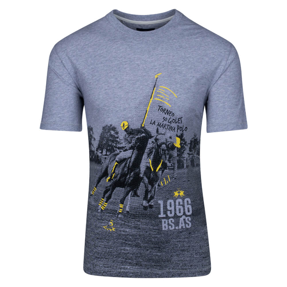La Martina Γκρι T-shirt C Neck - 3LMTMR305