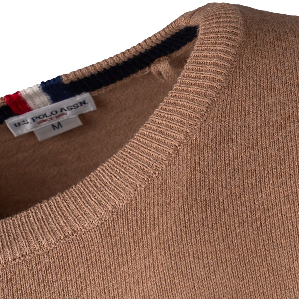 U.S POLO Μπεζ Πουλόβερ C Neck - US0AP6656648847P1000