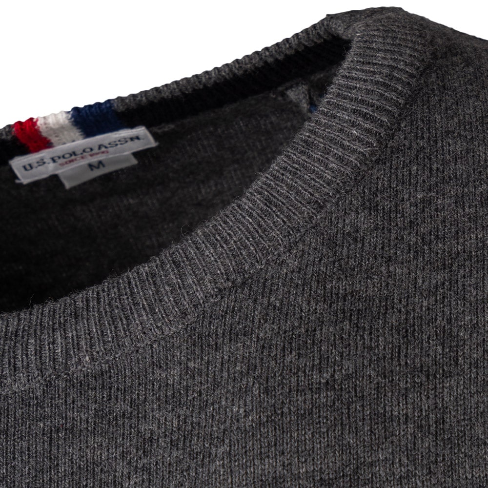 U.S POLO Γκρι Πουλόβερ C Neck - US0AP6656648847P1000
