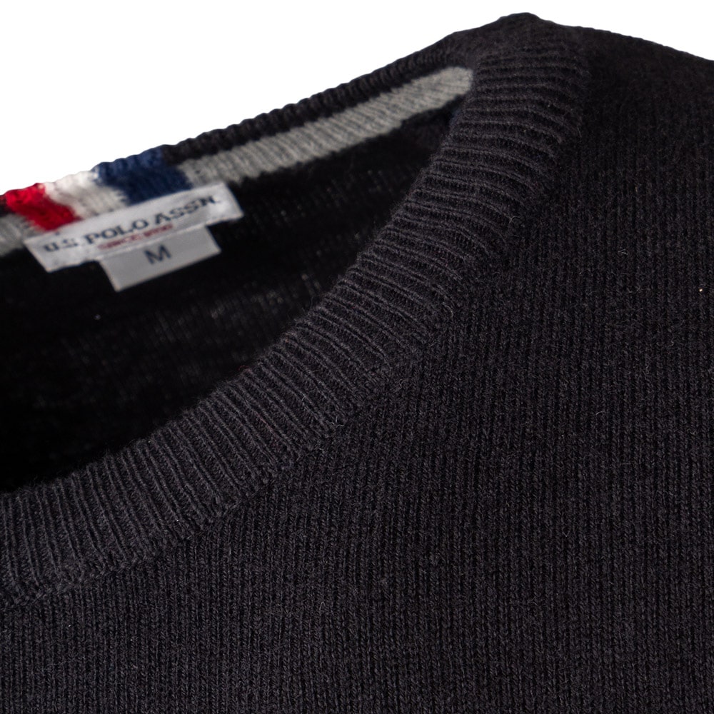 U.S POLO Μαύρο Πουλόβερ C Neck - US0AP6656648847P1000