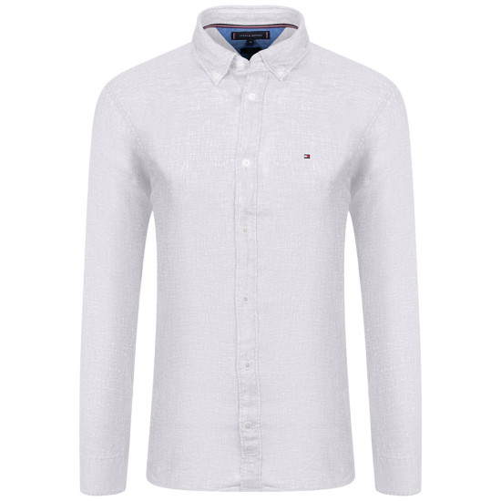 Tommy Hilfiger Λευκό Πουκάμισο Button Down 100% Λινό - MW0MW34602