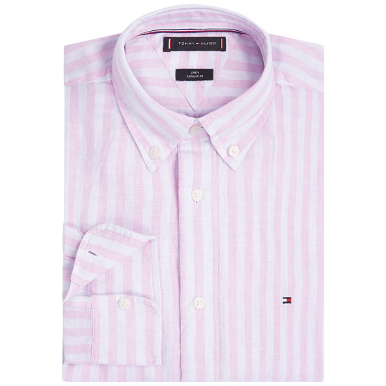 Tommy Hilfiger Ροζ Πουκάμισο Button Down 100% Linen - MW0MW38581