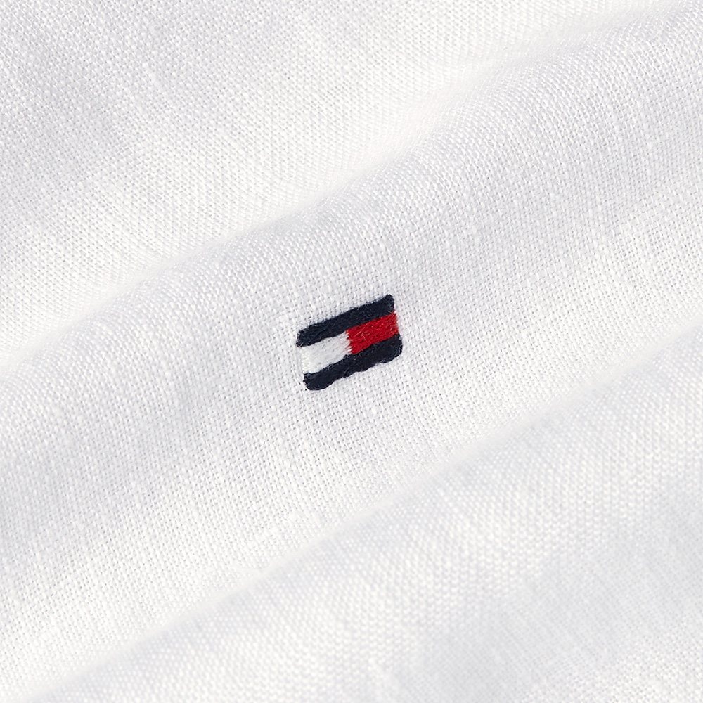 Tommy Hilfiger Λευκό Πουκάμισο Mao 100% Λινό - MW0MW39271
