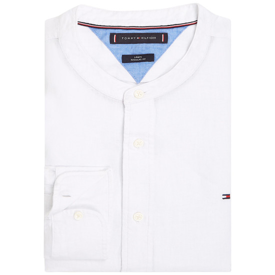 Tommy Hilfiger Λευκό Πουκάμισο Mao 100% Λινό - MW0MW39271