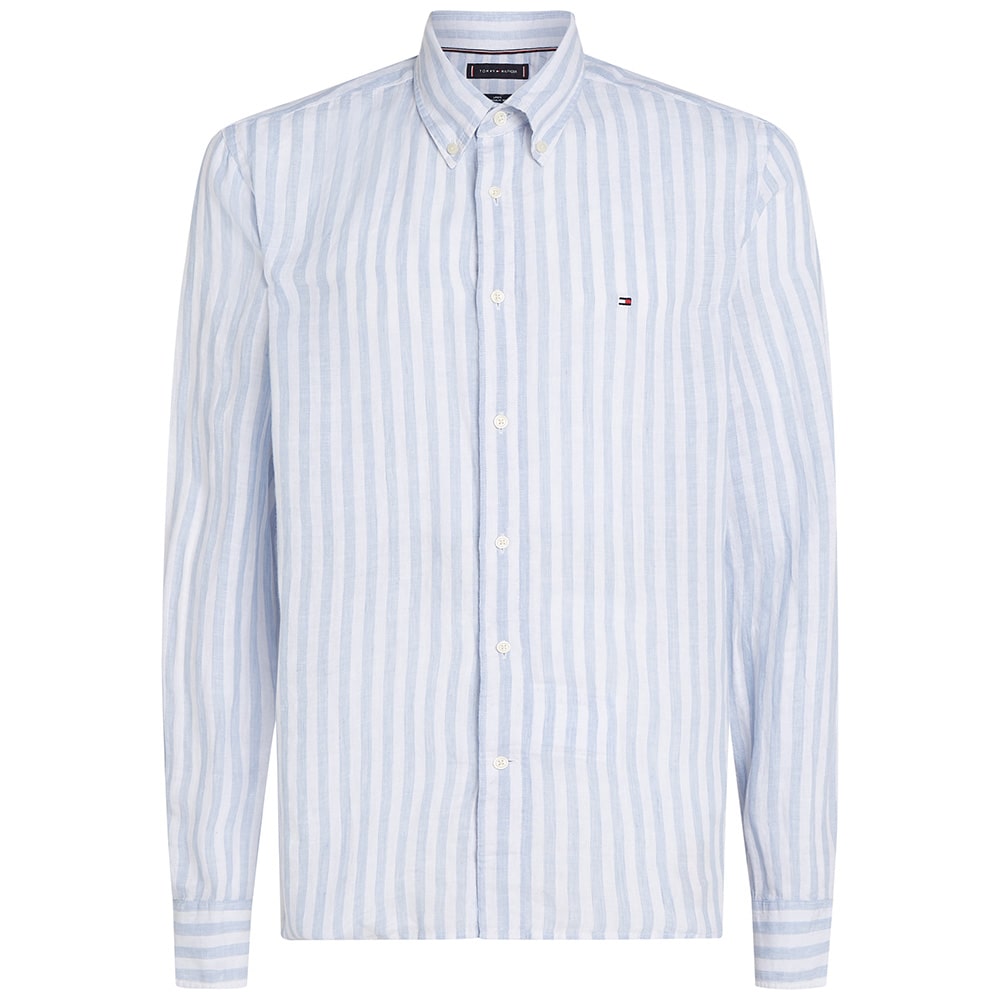 Tommy Hilfiger Γαλάζιο Πουκάμισο Button Down 100% Linen - MW0MW38581