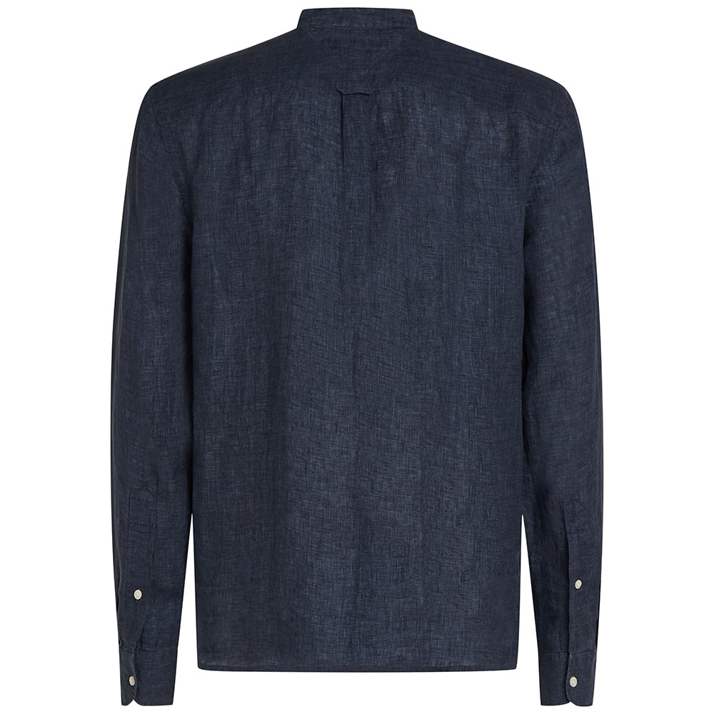 Tommy Hilfiger Μπλε Πουκάμισο Mao 100% Λινό - MW0MW39271