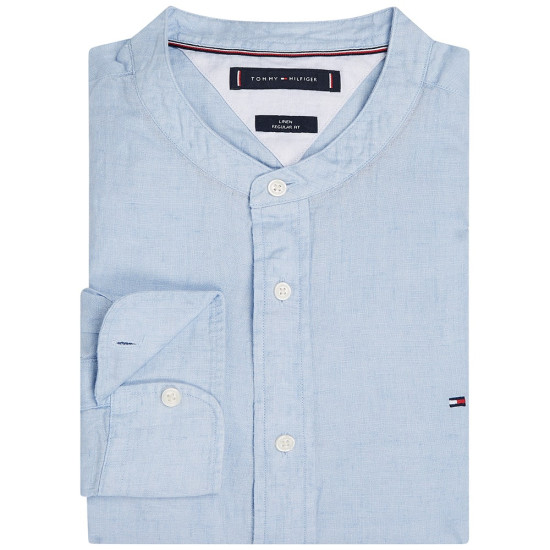 Tommy Hilfiger Γαλάζιο Πουκάμισο Mao 100% Λινό - MW0MW39271